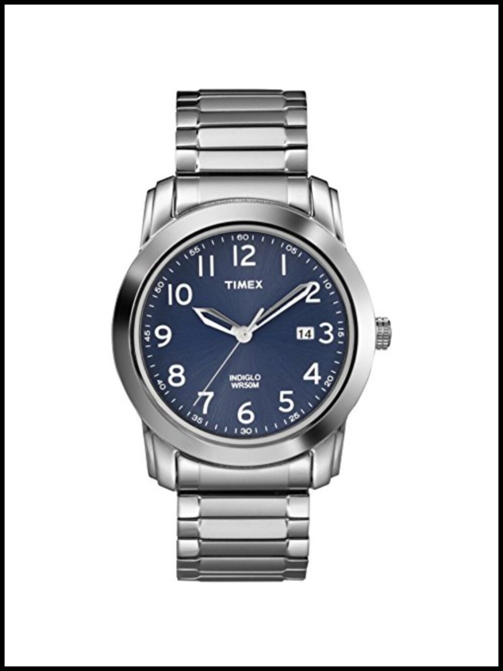 Timex Highland Street Men's Stainless Steel Expansion Band Watch Indiglo